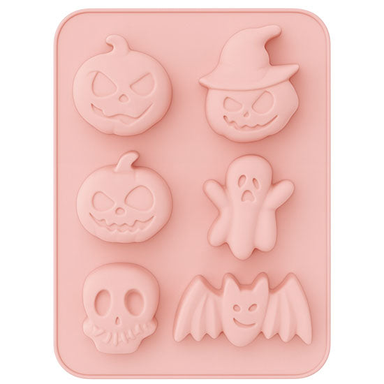 Silikonform für Halloween mit Fledermaus, Hexe & co.