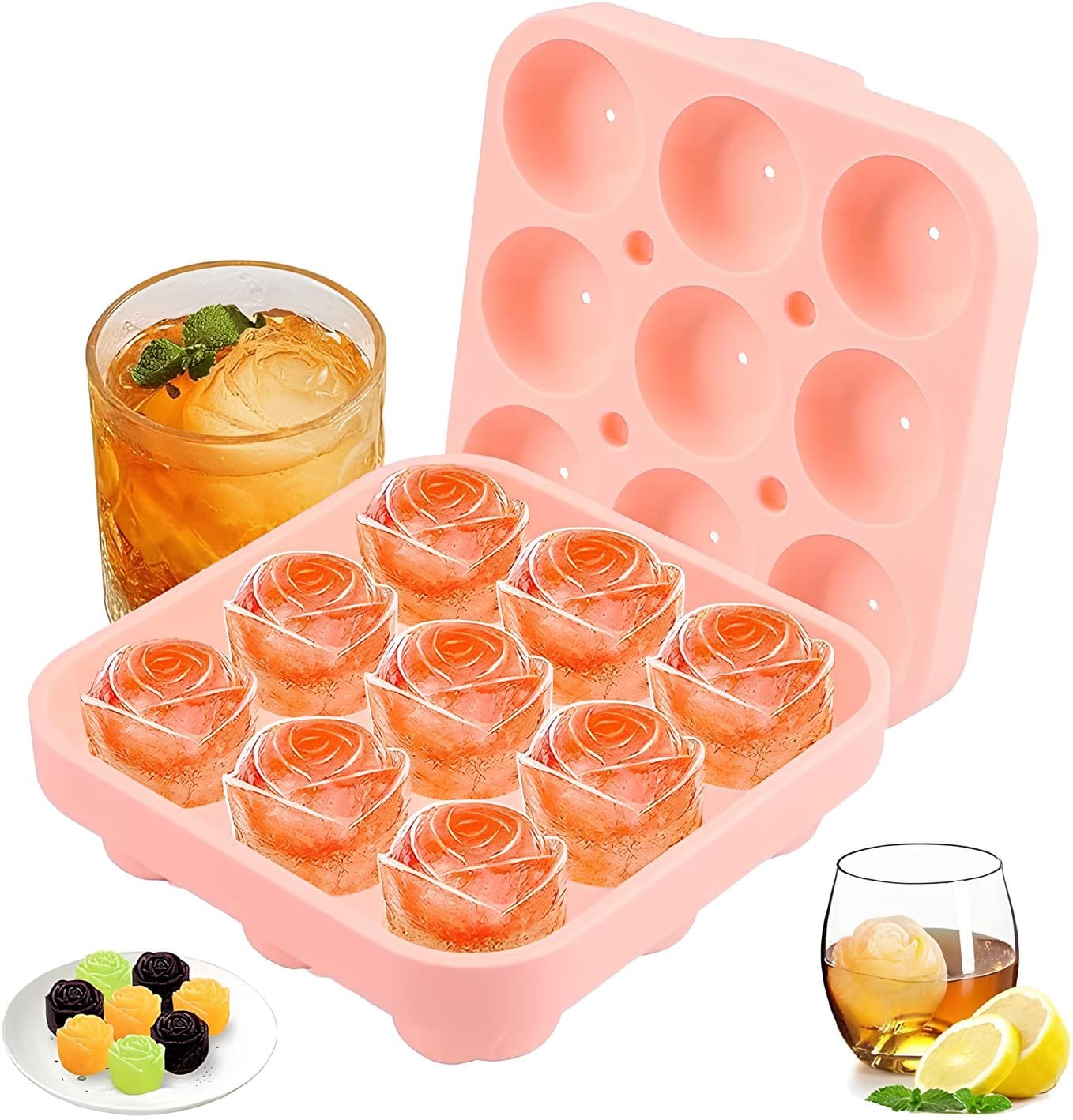 Silikonform Rose für Eiswürfel & mehr