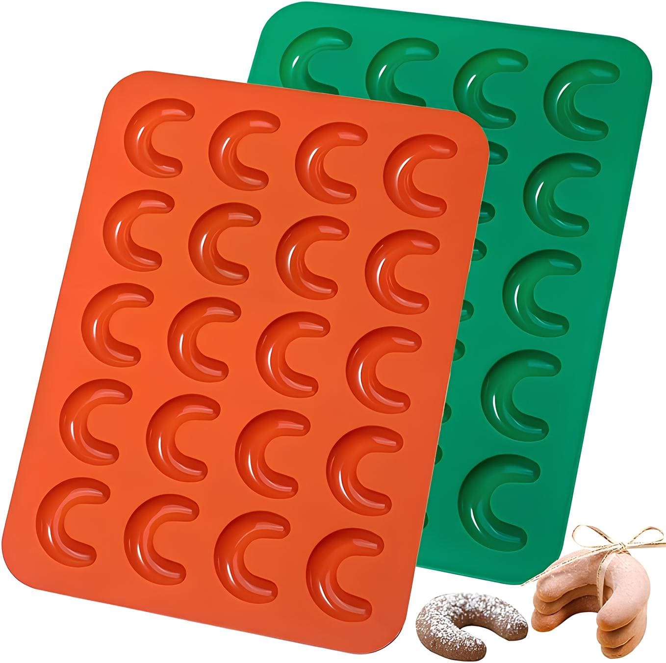 Silikonform für Vanillekipferl im 2er Set – SilikonBackform