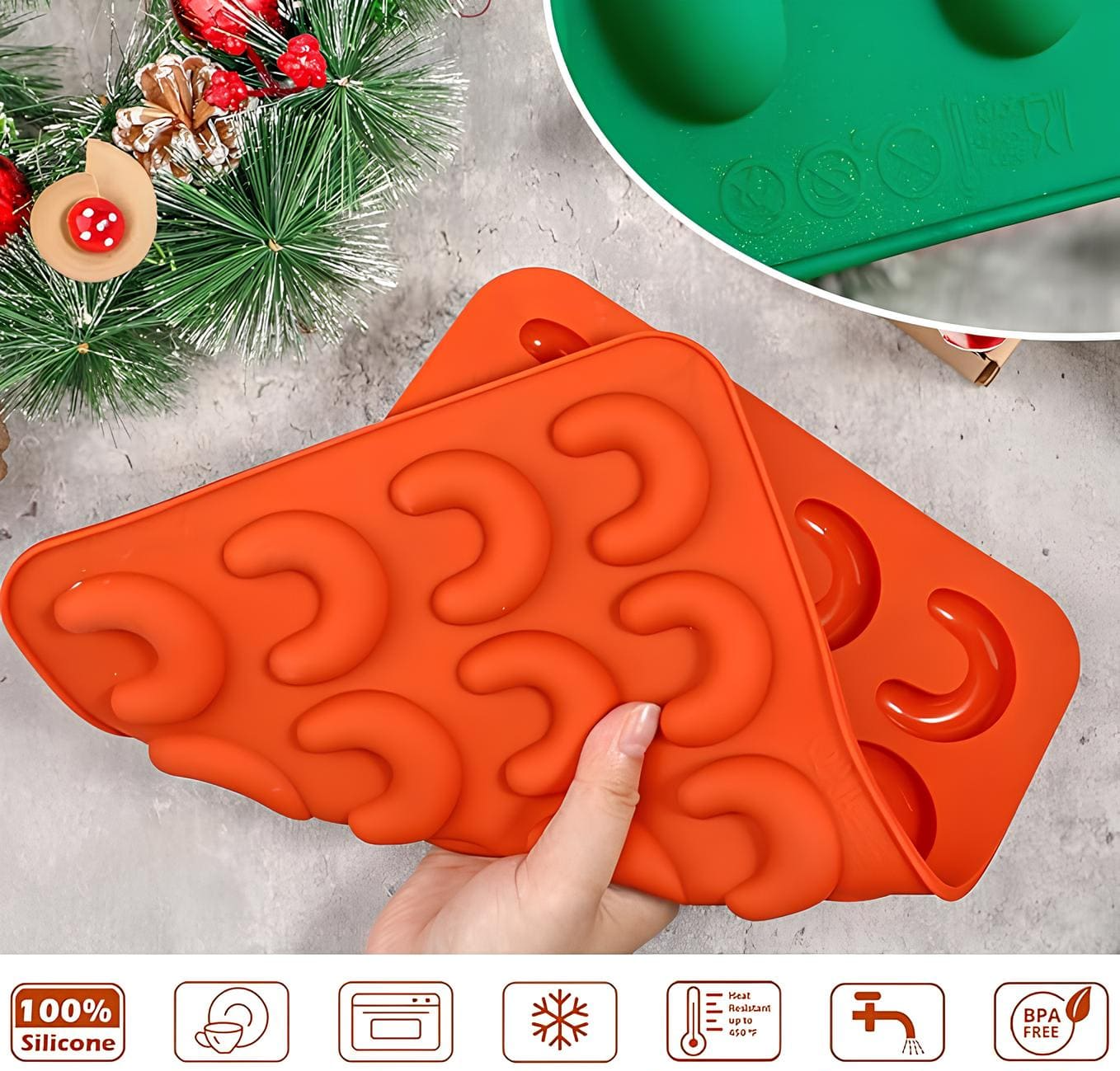 Silikonform für Vanillekipferl – SilikonBackform Silikonform für Vanillekipferl – SilikonBackform