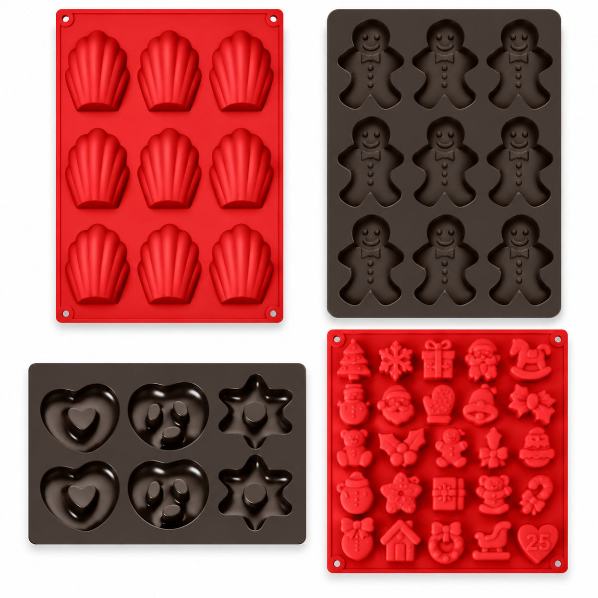 Backformen für Weihnachten – 4 Silikonformen im Set