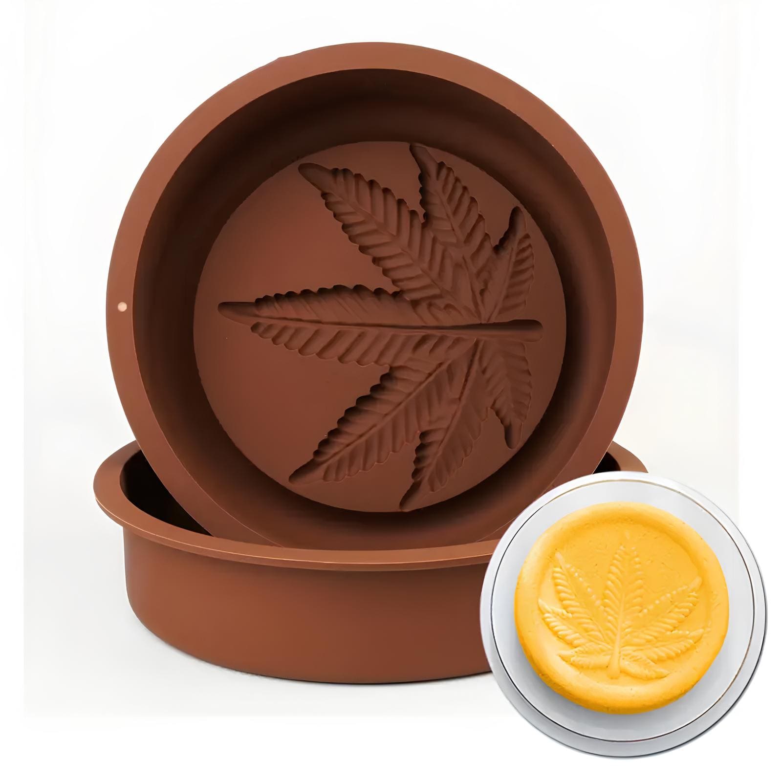 Silikonform mit Hanfblatt-Motiv