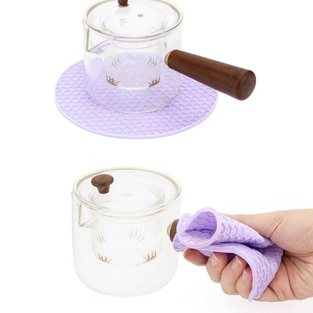 Topfuntersetzer aus hitzebeständigem Silikon im Set