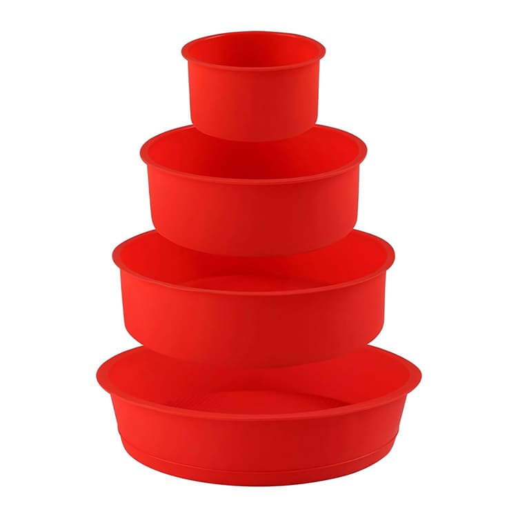 Silikon Kuchenform Rund - 4er Set in verschiedenen Größen