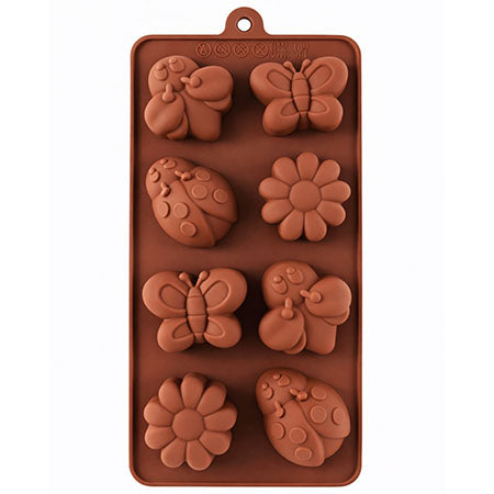 Silikonform mit Biene-, Marienkäfer- & co. Motiven