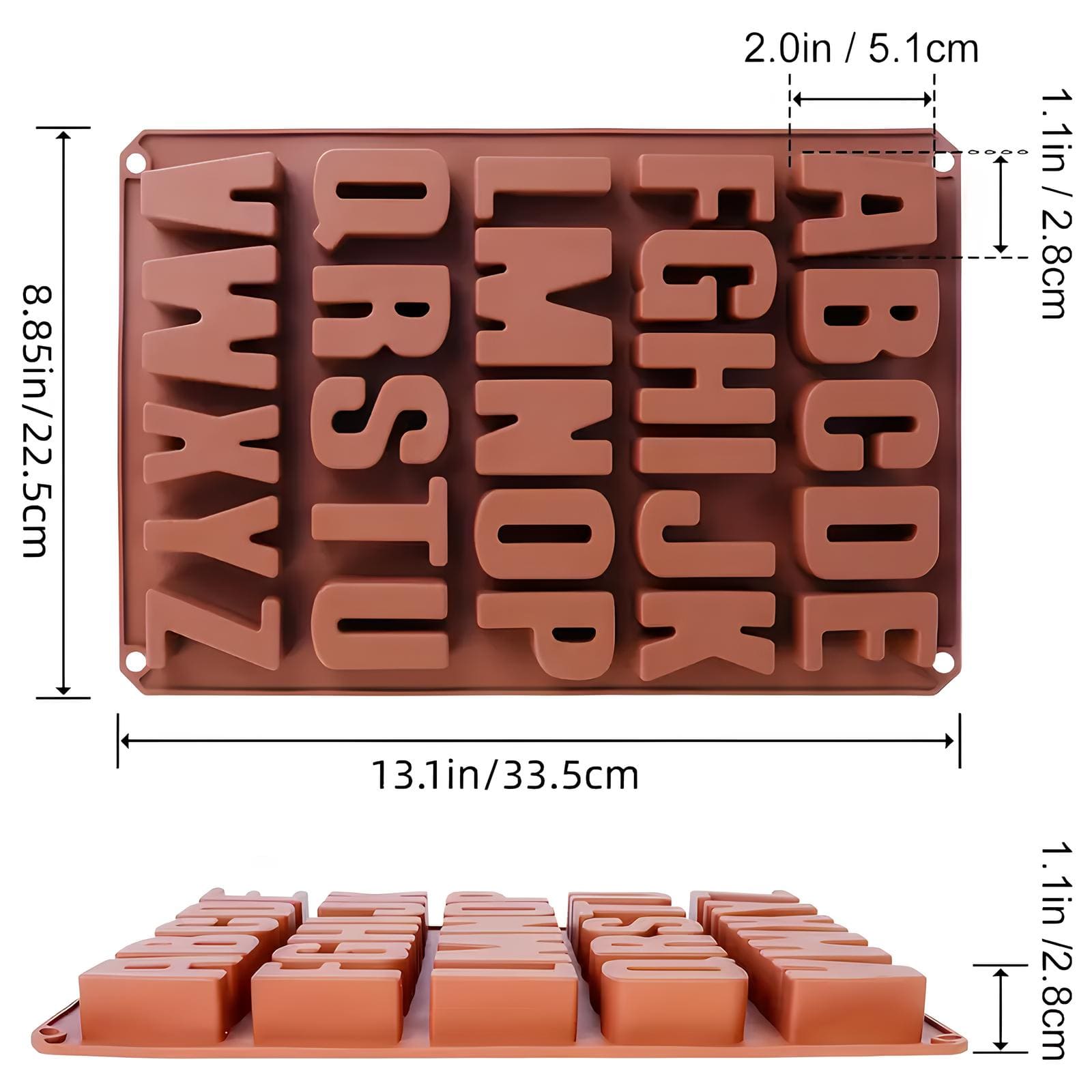 Silikonform mit Buchstaben A-Z
