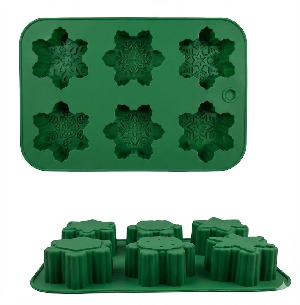 Silikonform mit Schneeflocke-Motiven