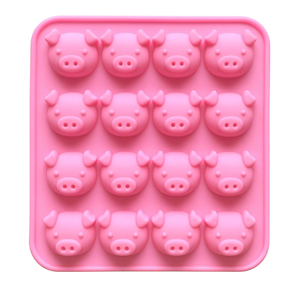 Silikonform mit Schwein-Motiven