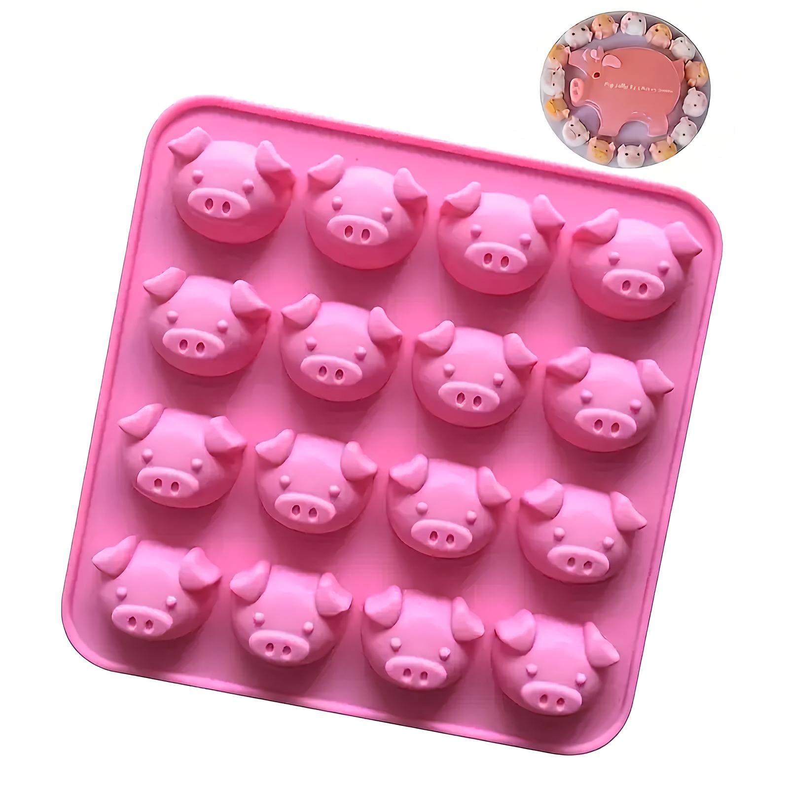 Silikonform mit Schwein-Motiven