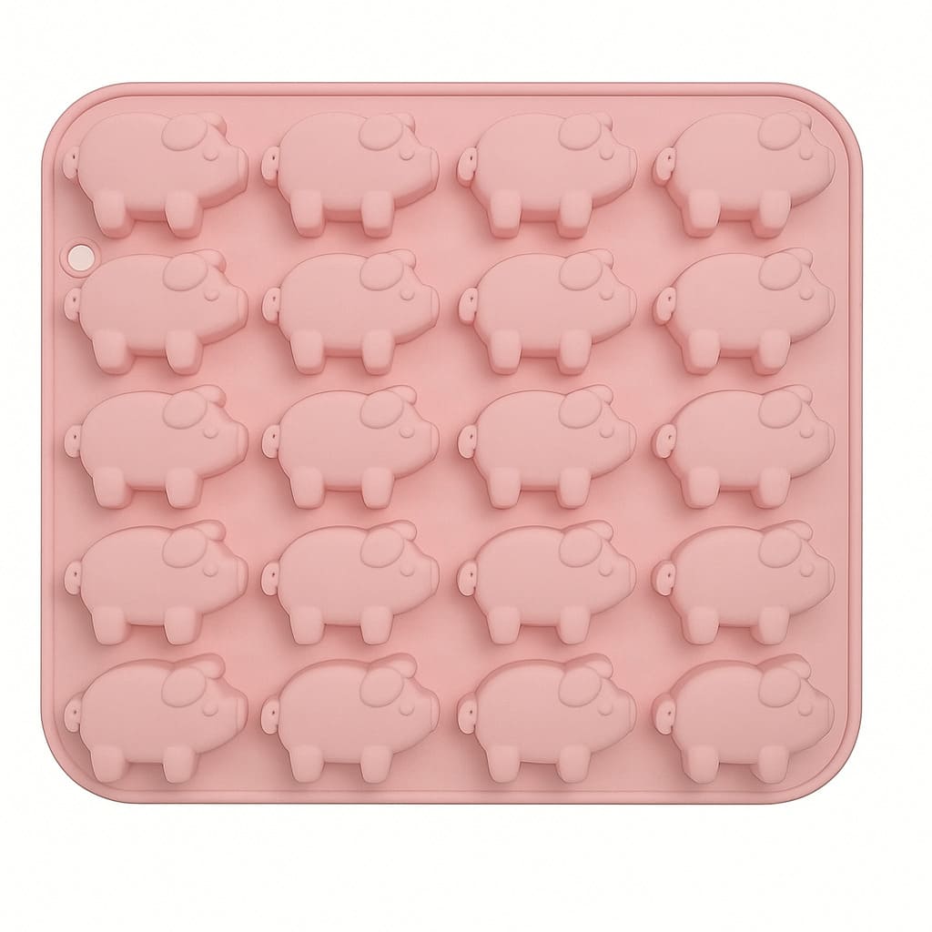 Silikonform mit Schwein-Motiven