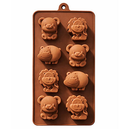 Silikonform mit Tieren wie Löwe, Nilpferd & mehr