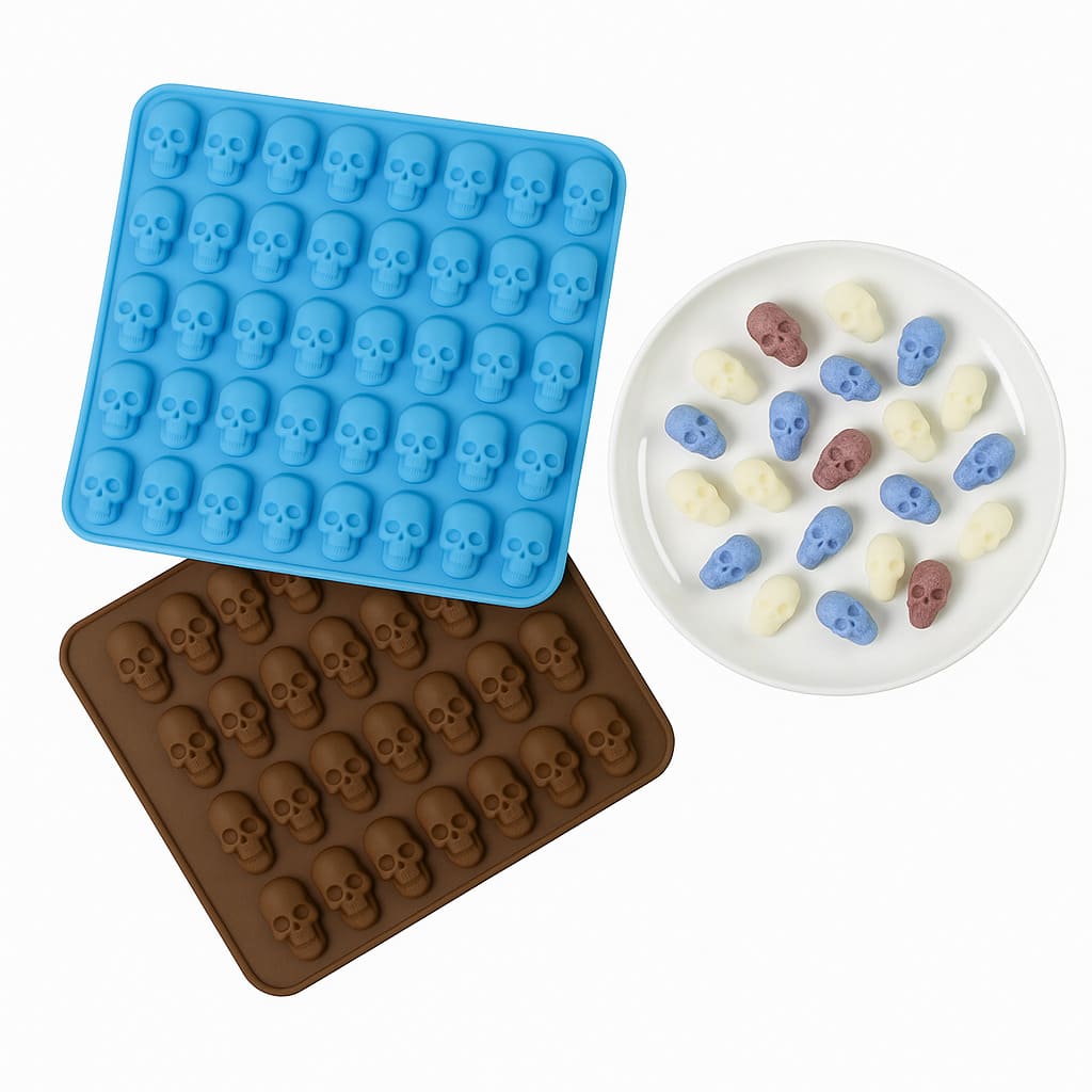 Silikonform mit Totenkopf-Motiv 2er Set