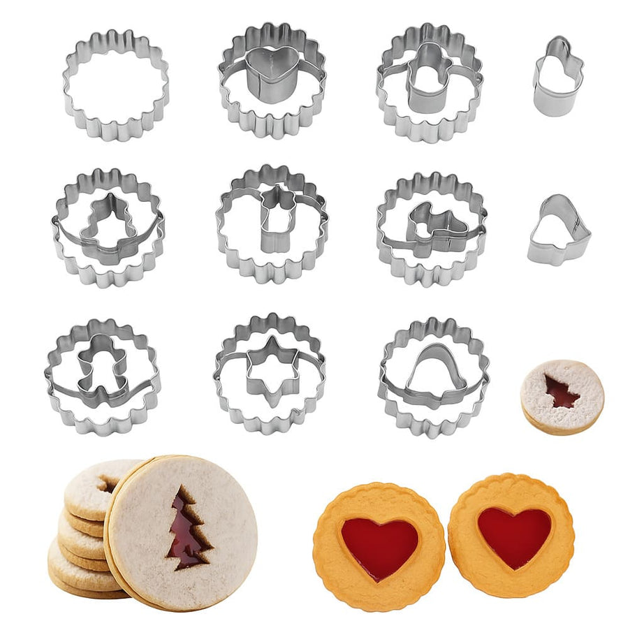 Spitzbuben & Linzer Ausstecher 9er Set für Weihnachten