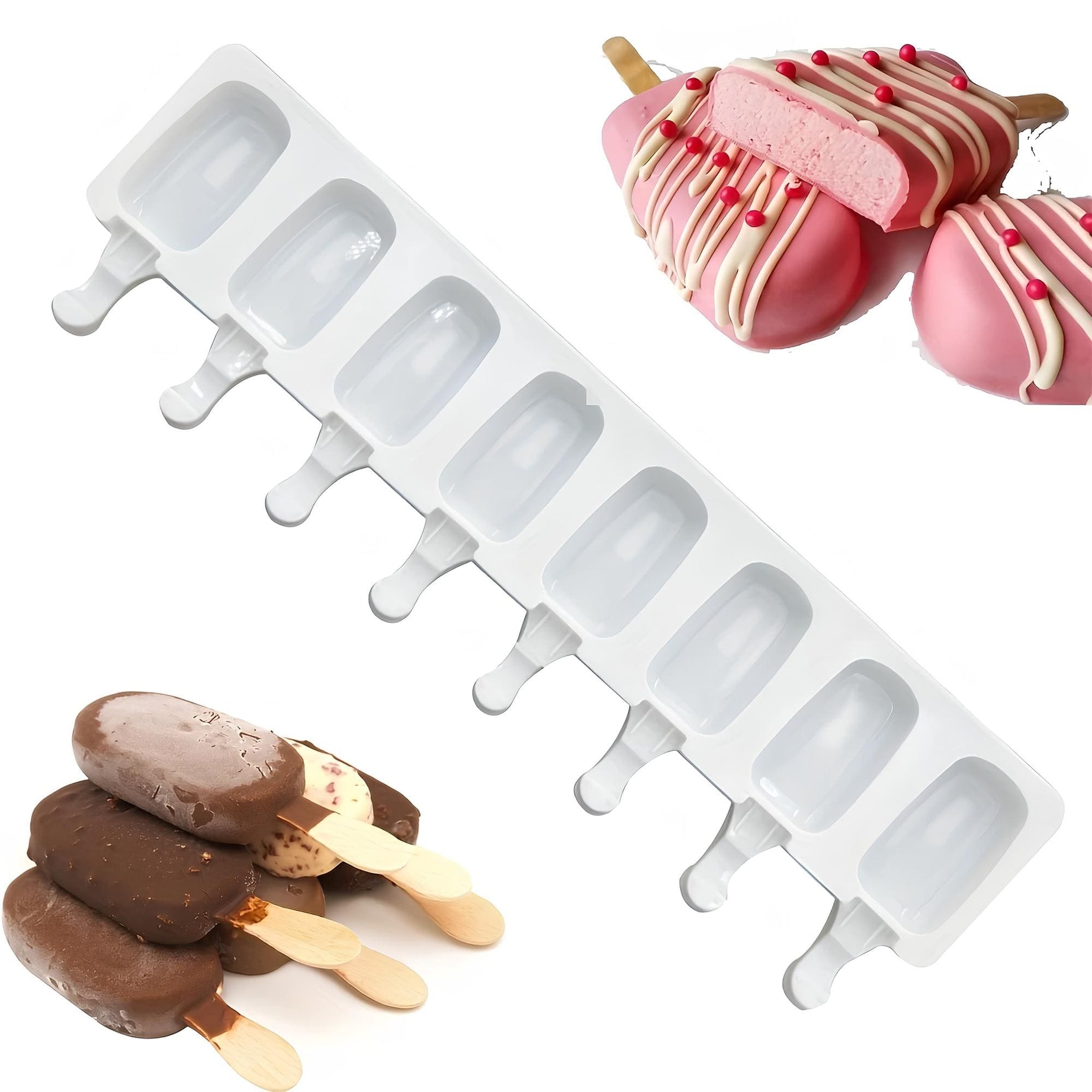 Stieleisformen aus Silikon 2er Set
