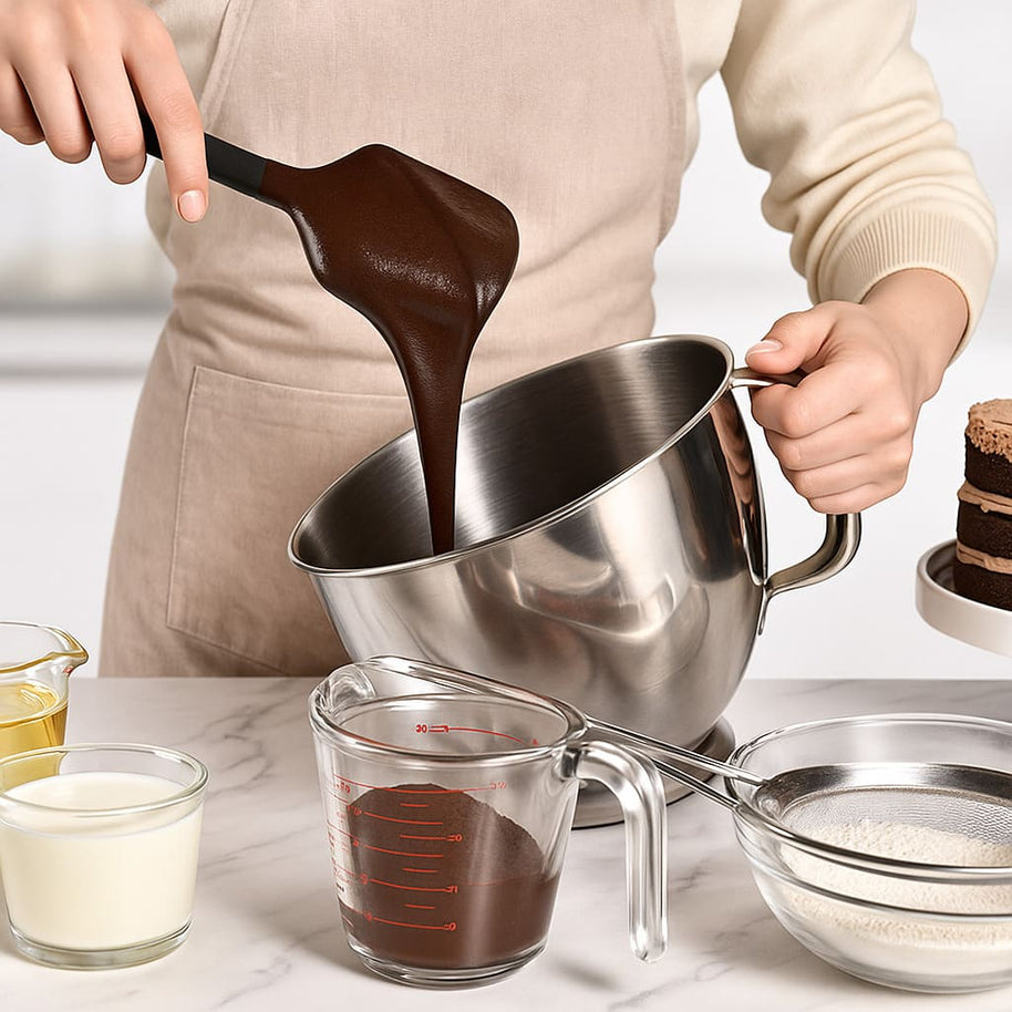 Teigschaber aus Silikon 2er Set - kleiner und großer Silikon Spatel