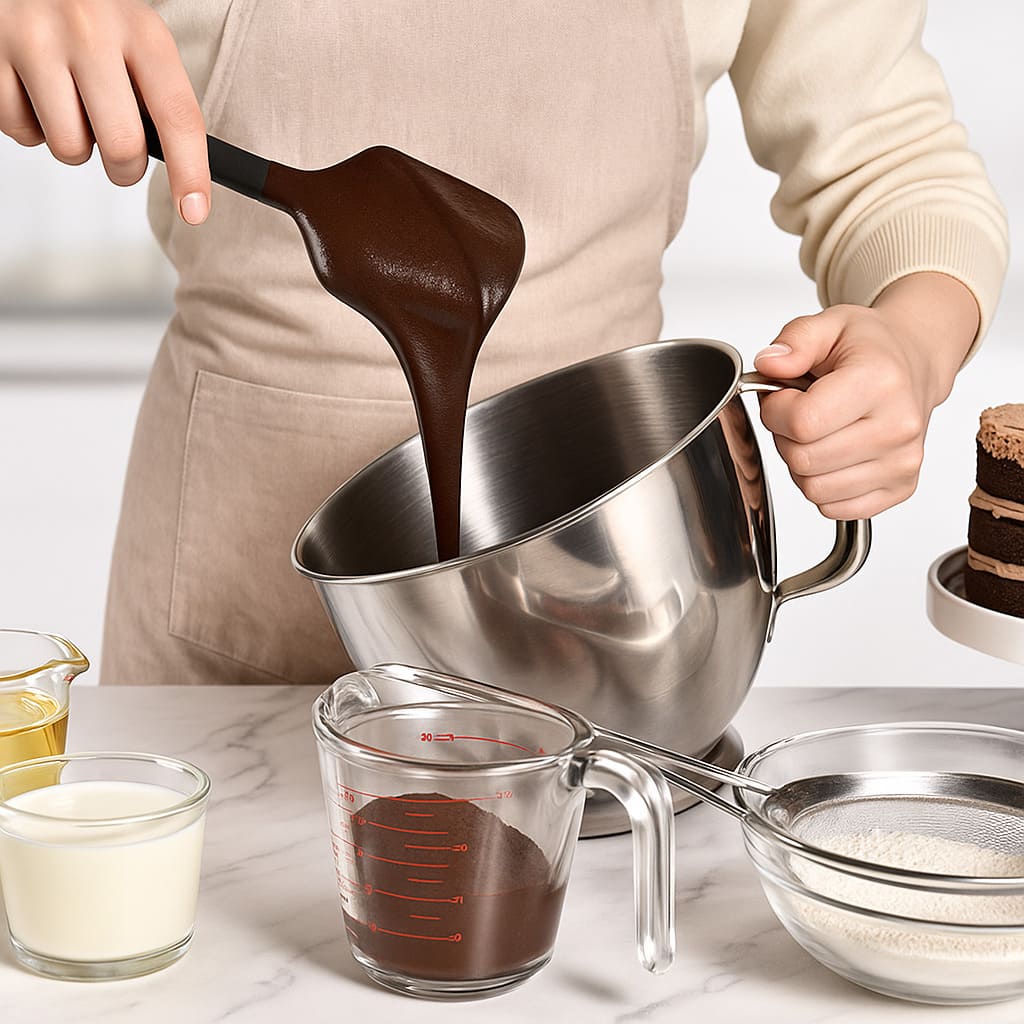 Teigschaber aus Silikon 2er Set - kleiner und großer Silikon Spatel