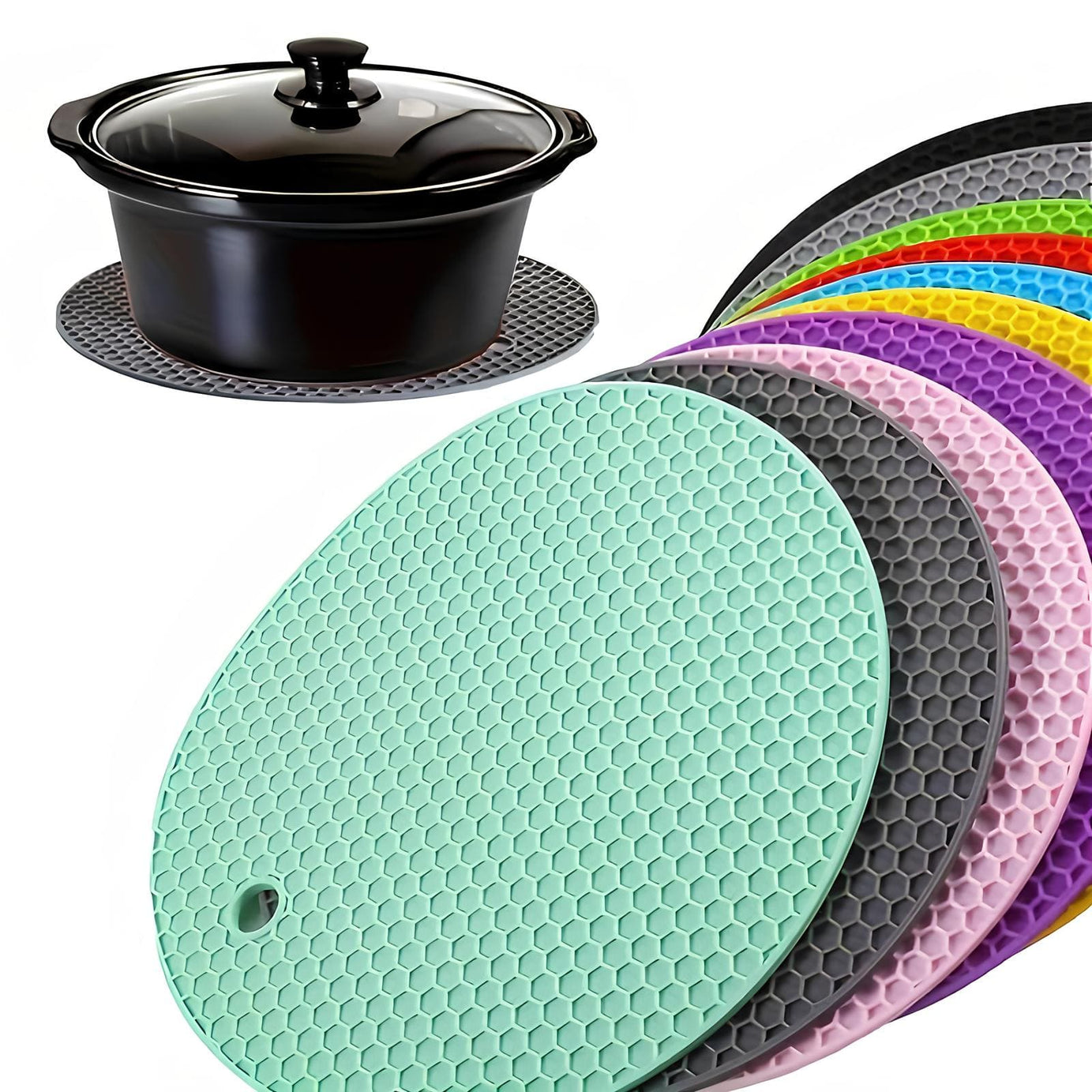 Topfuntersetzer aus hitzebeständigem Silikon 4er Set
