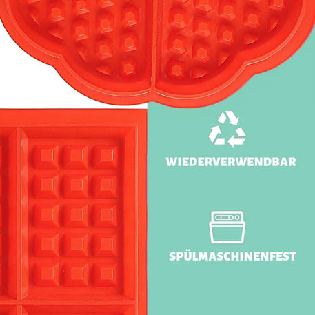 Silikon Waffelform 2er Set für Backofen, Mikrowelle, Airfryer